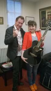 Stéphane Hardy et EmilieAnneCharlotte dans les coulisses du théâtre des 2 ânes.